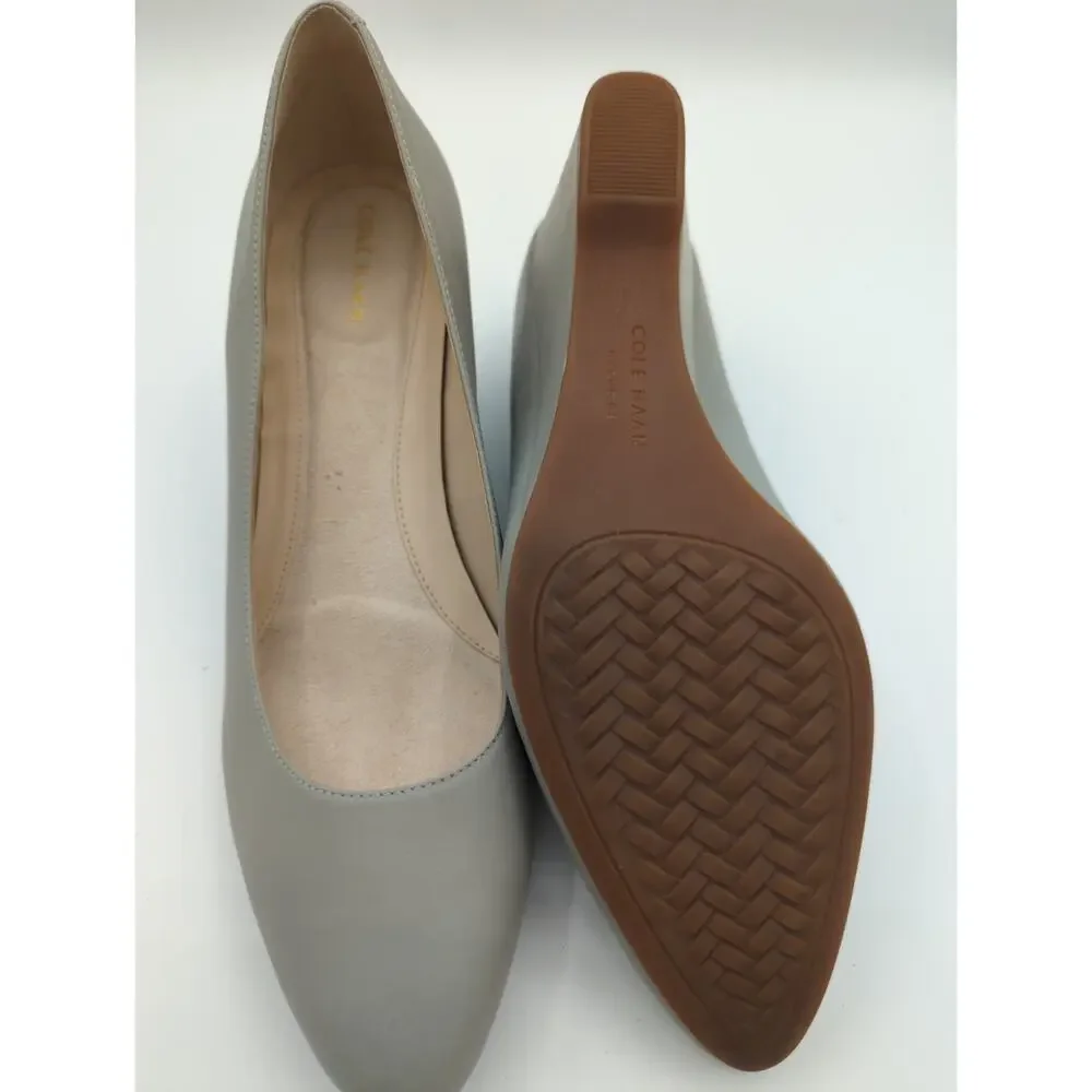 Cole Hann Gray Slip-on Wedge Close Toes Heel Size 9b